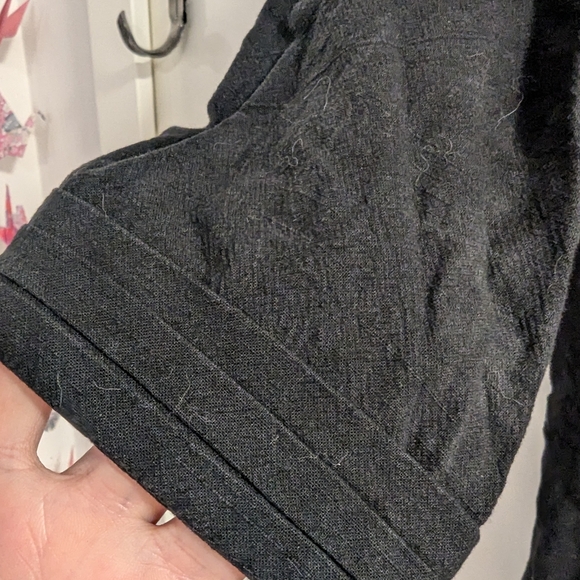 Black Linen Blend 3/4 Sleeve Blazer, S - Picture 6 of 6